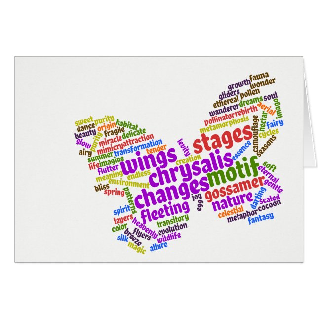 Eleganter Schmetterling-Tag Cloud (Vorderseite (Horizontal))