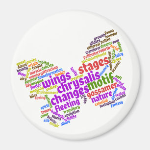 Eleganter Schmetterling-Tag Cloud Magnet