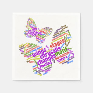 Eleganter Schmetterling-Tag Cloud Serviette