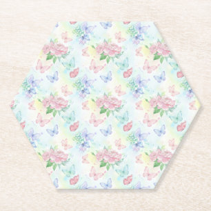 Eleganter Schmetterlings-Seamless-Druck Untersetzer