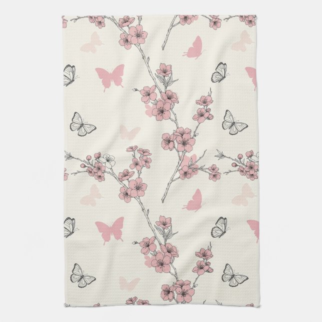 Eleganter Schmetterlingsblüten (9) Geschirrtuch (Vertikal)