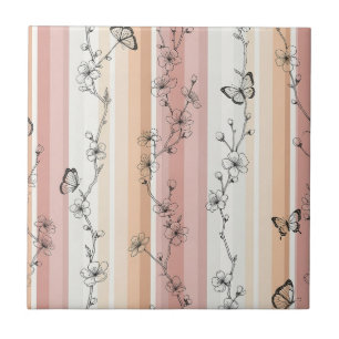 Eleganter Schmetterlingsblüten-Entwurf (11) Fliese