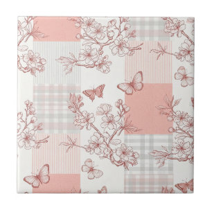 Eleganter Schmetterlingsblüten-Entwurf (9) Fliese