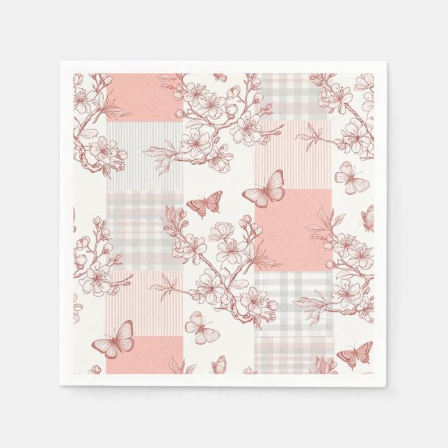 Eleganter Schmetterlingsblüten-Entwurf (9) Serviette (Vorderseite)