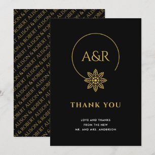 Eleganter Schmuck inspiriert Rahmen & Initialen Ho Dankeskarte