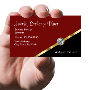 Eleganter Schmuck Juwelier Geschäftsausweise Visitenkarte
