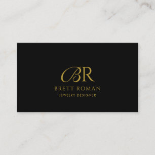 Eleganter Schmuckdesigner Gold Monogram Visitenkarte