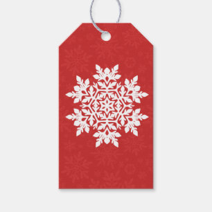 Eleganter Schneefall (Cranberry) Geschenkanhänger
