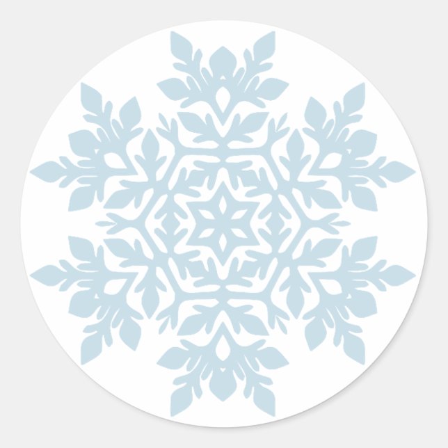 Eleganter Schneeflocke (Frost Blau) Runder Aufkleber (Vorderseite)