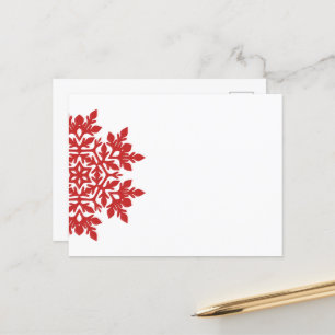 Eleganter Schneeflocken (Cranberry) Feiertagspostkarte