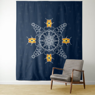 Eleganter Schneeflocken Kuss Wintermuack S!!! Wandteppich