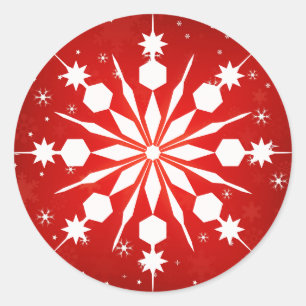 Eleganter Schneeflocken-Weihnachtsfrohsinn Winter Runder Aufkleber