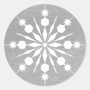 Eleganter Schneeflocken-Weihnachtsfrohsinn Winter Runder Aufkleber