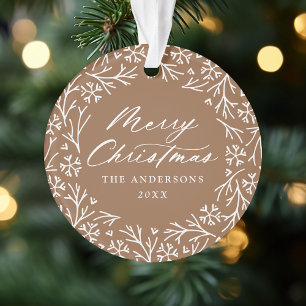 Eleganter Schneekranz Lebkuchen Foto Ornament