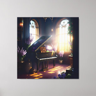 Eleganter schöner Splendor Piano Room 3 Leinwanddruck