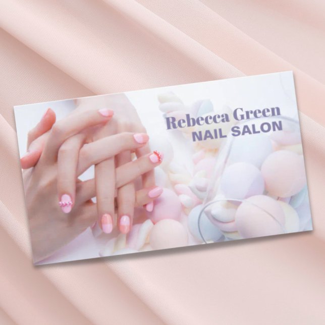 Eleganter Schönheitsmanicurist Nagelnagel Visitenkarte (Elegant beauty manicurist nail artist nail salon business card)