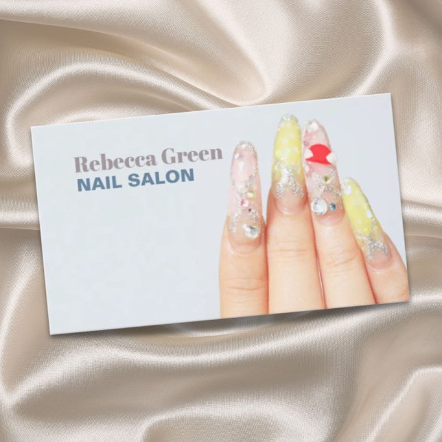 Eleganter Schönheitsmanicurist Nagelnagel Visitenkarte (Elegant beauty manicurist nail artist nail salon business card)