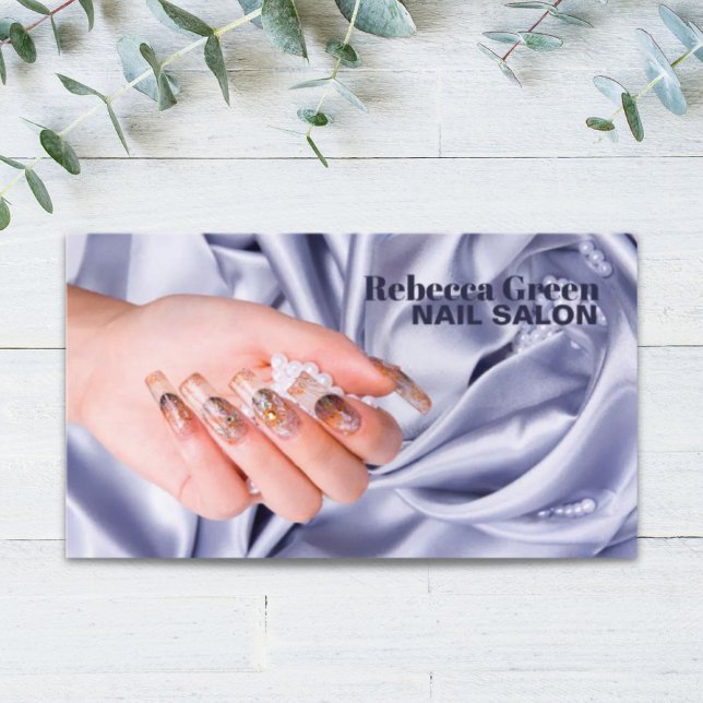 Eleganter Schönheitsmanicurist Nagelnagel Visitenkarte (Elegant beauty manicurist nail artist nail salon business card)