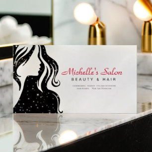 Eleganter Schönheitssalon & Haare Stylist White Bl Visitenkarte