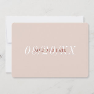 Eleganter Schriftart Minimalistisch Rosa Terracott Save The Date