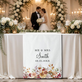 Eleganter Schriftblumen-Hochzeitsdekor-Tischläufer Wandteppich