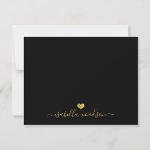 Eleganter Schriftname Faux-Goldfolien-Herz Mitteilungskarte