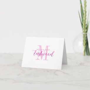 Eleganter Schriftname Hot Pink Monogramm gefaltet
