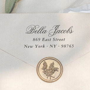 Eleganter Schriftname und Nachname Rücksendeadress Permastempel