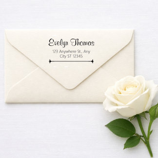 Eleganter Schriftname- und Rücksendeadress-Stempel Gummistempel