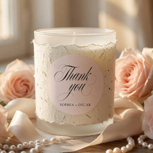 Eleganter Schriftzug Hochzeit Danke Aufkleber Lu
