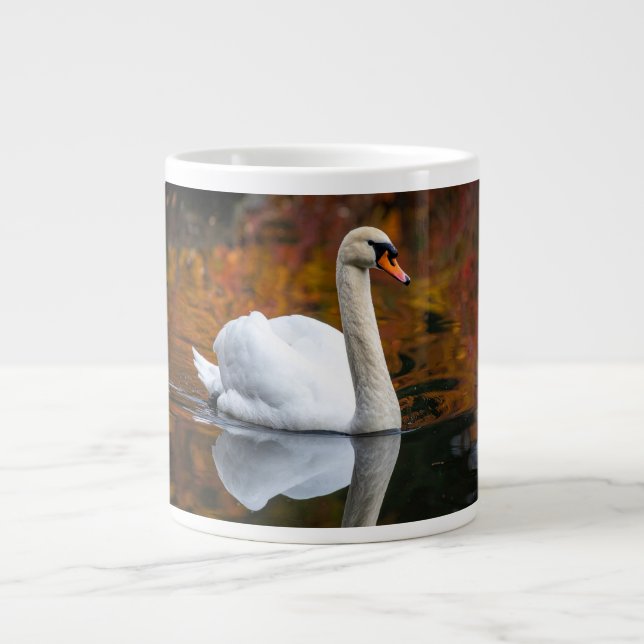Eleganter Schwan Jumbo-Tasse (Vorderseite)
