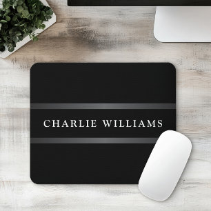 Eleganter schwarz dunkelgrauer Familienname oder G Mousepad