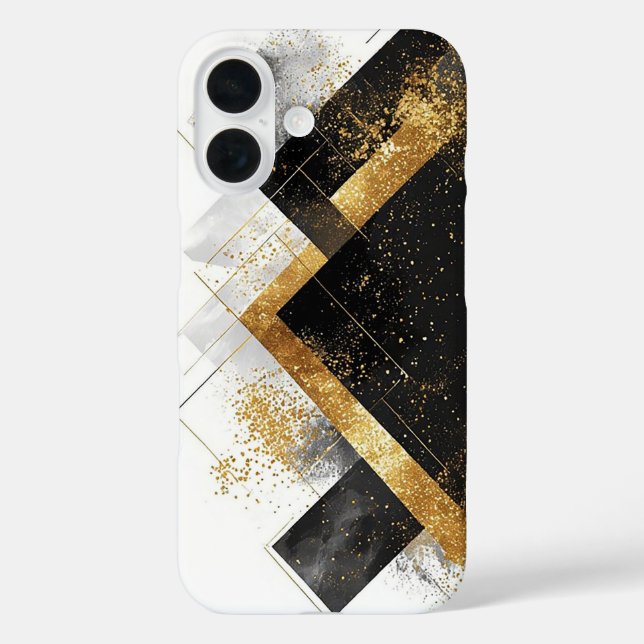 Eleganter Schwarz-Gold-Abstrakter Hintergrund Case-Mate iPhone Hülle (Rückseite)