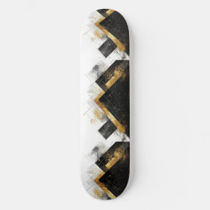 Eleganter Schwarz-Gold-Abstrakter Hintergrund Skateboard