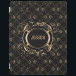 Eleganter Schwarz & Gold Barockrahmen iPad Hülle<br><div class="desc">Eleganter schwarz-goldfarbener Rahmen Barockstil mit anpassbarem Monogramm. Wenn Sie Hilfe bei der Anpassung eines meiner Designs benötigen,  kontaktieren Sie ArtOnWear Designer. Kostenlose Textformatierung mit Live-Hilfe auf Anfrage.</div>
