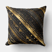 Eleganter Schwarz-Gold-Diagonal gestreift