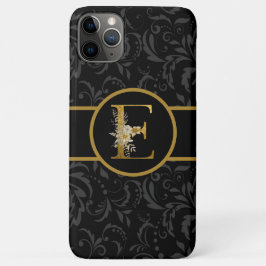 Eleganter Schwarz-Gold-Monogramm-Buchstaben "E" Case-Mate iPhone Hülle