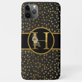 Eleganter Schwarz-Gold-Monogramm-Buchstaben "H" Case-Mate iPhone Hülle