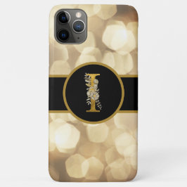 Eleganter Schwarz-Gold-Monogramm-Buchstaben "I" Case-Mate iPhone Hülle