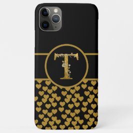 Eleganter Schwarz-Gold-Monogramm-Buchstaben "T" Case-Mate iPhone Hülle