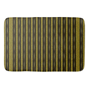 Eleganter Schwarz-Gold-Streifen Badematte