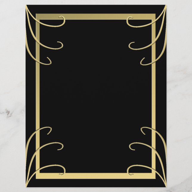 Eleganter Schwarz-Gold-Swirl (Vorderseite)