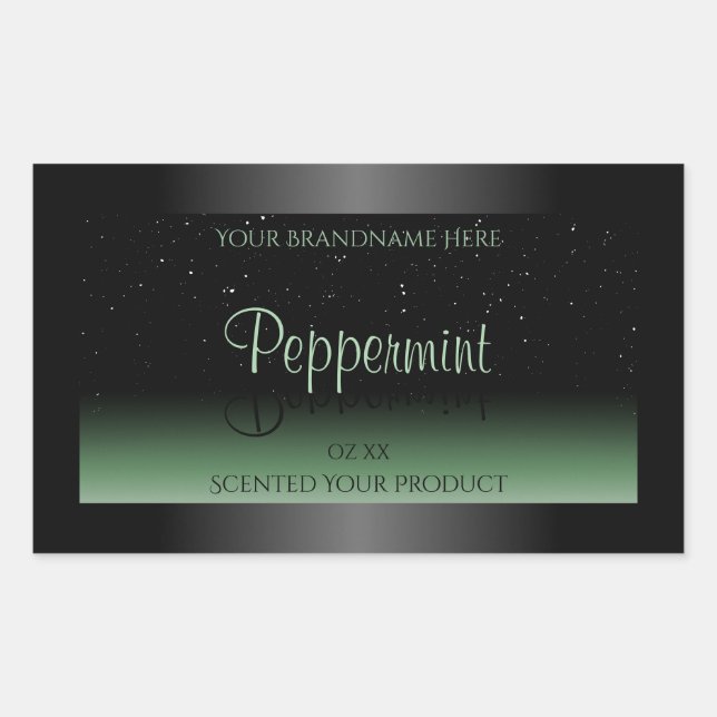 Eleganter, schwarz-grüner Glitzer mit dem Label So Rechteckiger Aufkleber (Vorderseite)