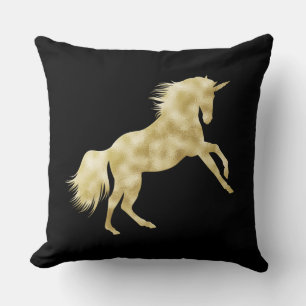 ELEGANTER SCHWARZ MIT GOLDEN UNICORN KISSEN