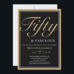 Eleganter Schwarz und Gold 50 und fabelhafter Gebu Einladung<br><div class="desc">Elegante Black and Gold 50 und fabelhafte Geburtstagseinladung Ihre Gäste werden wissen,  dass dies ein besonderes Party sein wird,  wenn Sie nur diese Einladung ansehen!</div>