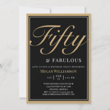 Eleganter Schwarz und Gold 50 und fabelhafter Gebu