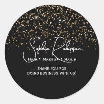 Eleganter Schwarz- und Gold-Glitter-Dankeschön-Auf