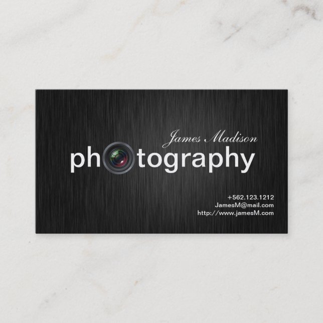 Eleganter Schwarz-und Goldberuflicher Fotograf Visitenkarte (Vorderseite)