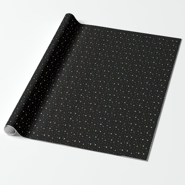 Eleganter Schwarz- und Goldglitter Geschenkpapier (Ungerollt)