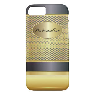 Eleganter Schwarz-und Goldmetallentwurf iPhone 8/7 Hülle